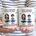 Gift For Son,Dad - Sons,Gift For Daughter,Gift For Grandkids,Happy,Mom - Daughters (Adult),Mom - Daughters (Young),Grandma - Grandkids - Mom Grandma I Smile Because You Are My Daughters Sons Grandkids - Personalized Mug