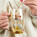 Gift For Mother,Mom,Children - Mother And Children Together - Personalized Glass Flower Tea Cup