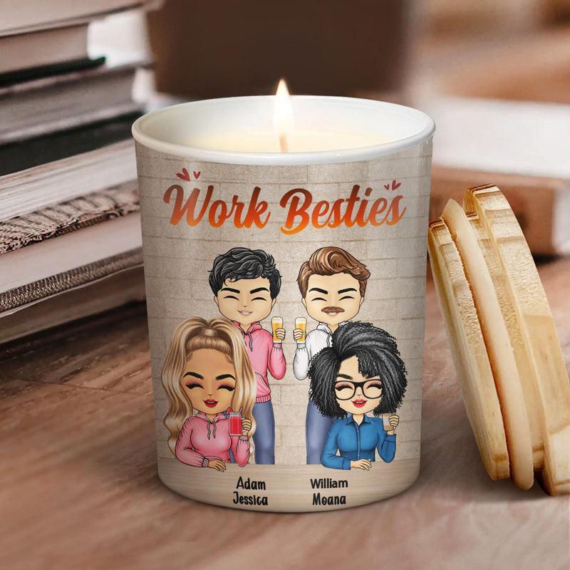 I'd Burn This Place Down If You Didn't Work Here - Gift For Colleagues, Besties, BFF Best Friends - Personalized Scented Candle With Wooden Lid