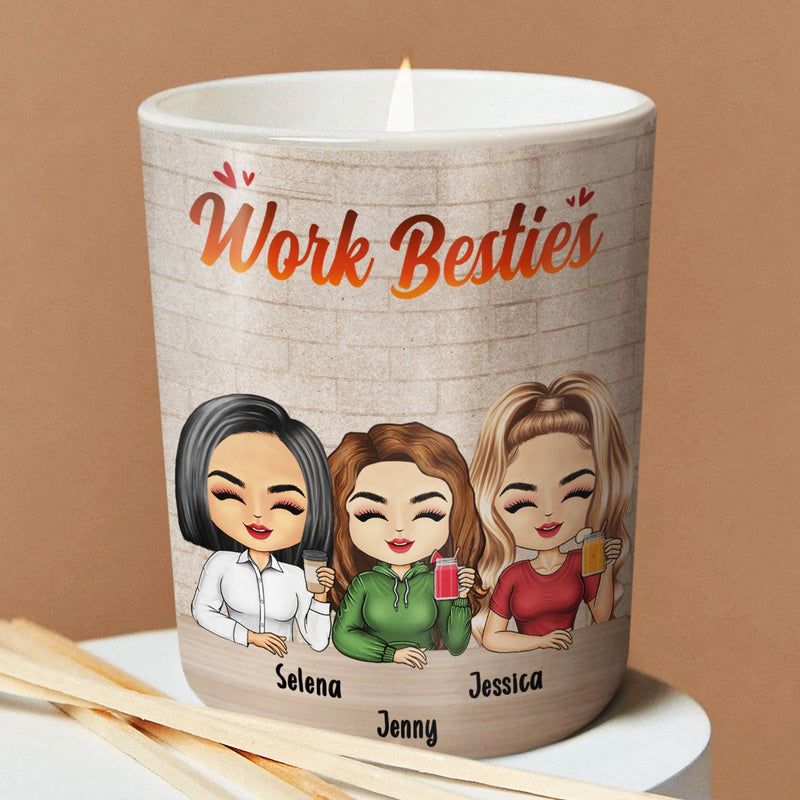 I'd Burn This Place Down If You Didn't Work Here - Gift For Colleagues, Besties, BFF Best Friends - Personalized Scented Candle With Wooden Lid