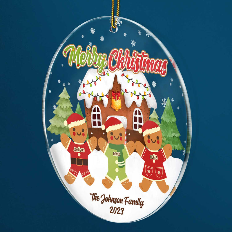 Gingerbread Cookies Family - Christmas Gift For Family - Personalized Circle Acrylic Ornament