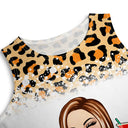 Mom Grandma Kids Butterflies Leopard Pattern - Personalized Sleeveless Tank Dress