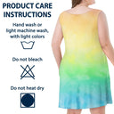 Colorful Flower Heart Grandma - Personalized Sleeveless Tank Dress