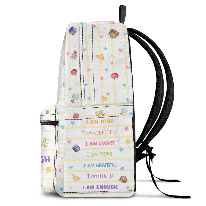 I'm Kind Smart Brave Confident - Gift For Kids, Back To School Gift - Personalized Canvas Backpack