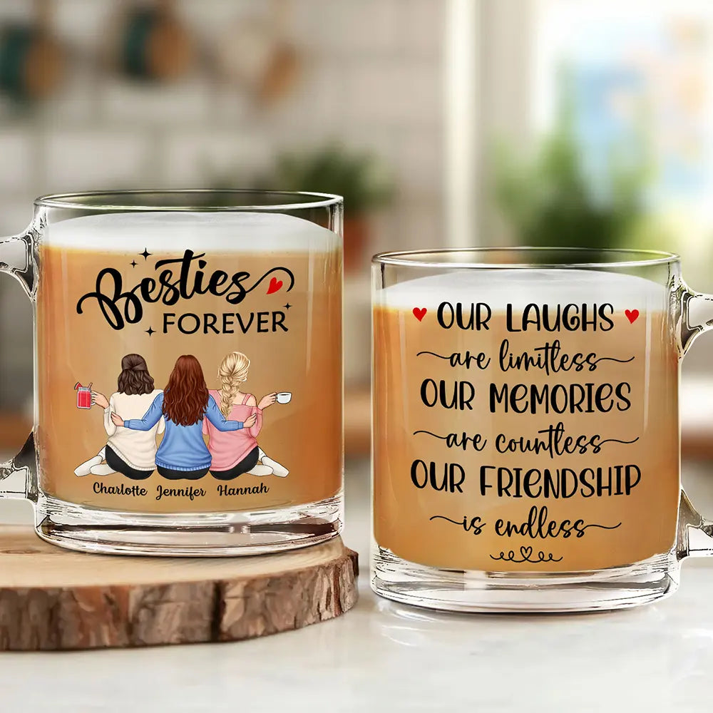 Our Memories Are Countless Our Friendship Is Endless - Personalized Glass Mug