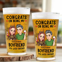 Gift For Husband, Gift For Boyfriend - Congrats On Being My Husband - Personalized Beer Glass
