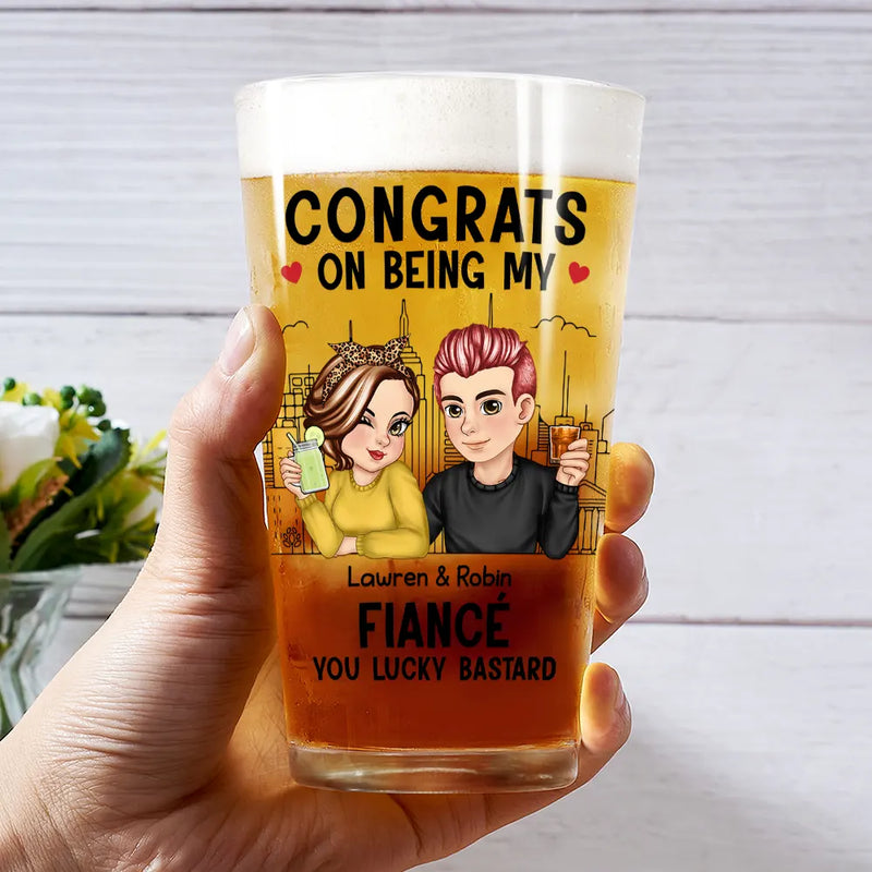Congrats On Being My Husband - Personalized Beer Glass