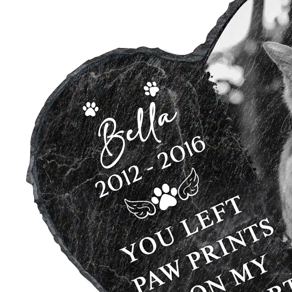 Memorial, Pet Lovers, Cat Lovers, Dog Lovers - Custom Photo Memorial Missed Beyond Words - Personalized Heart Memorial Garden Stone