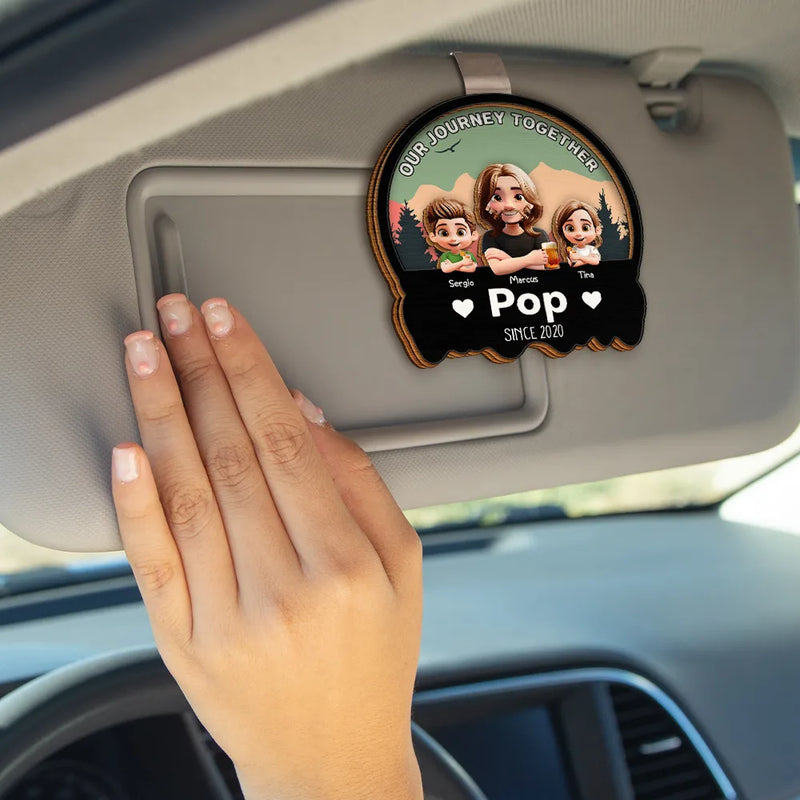 Gift For Father - Our Journey Together - Personalized Custom Shaped Car Visor Clip
