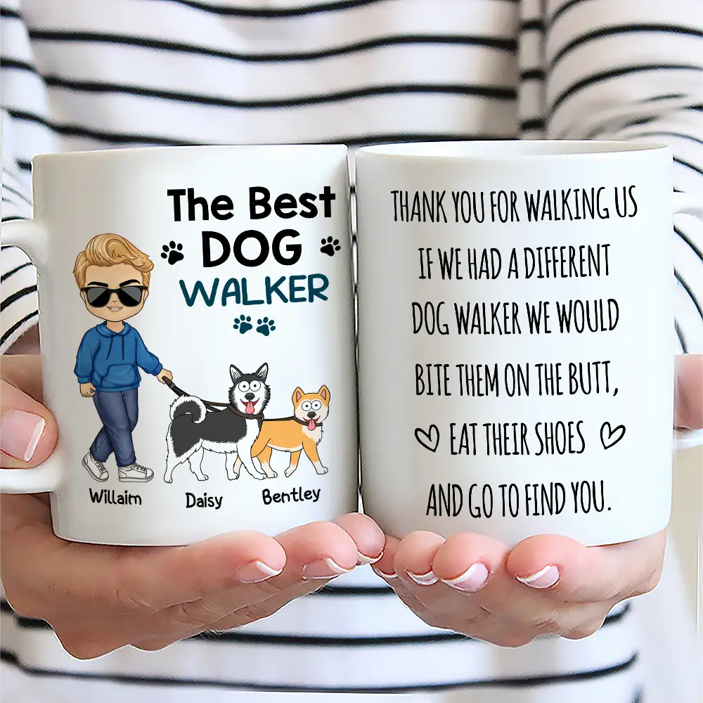 Dog Lovers,Dog Mom,Dog Dad,Gift For Yourself - The Best Dog Walker - Personalized Mug