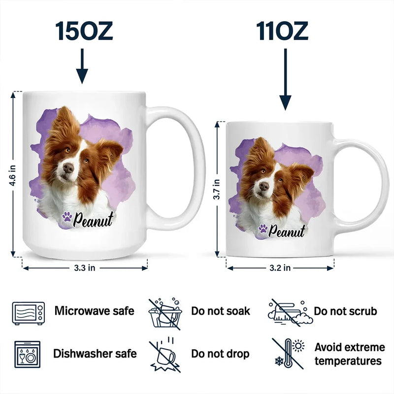 Custom Photo,Pet Lovers,Dog Lovers,Cat Lovers - Custom Photo Dog Cat Pet - Personalized Mug