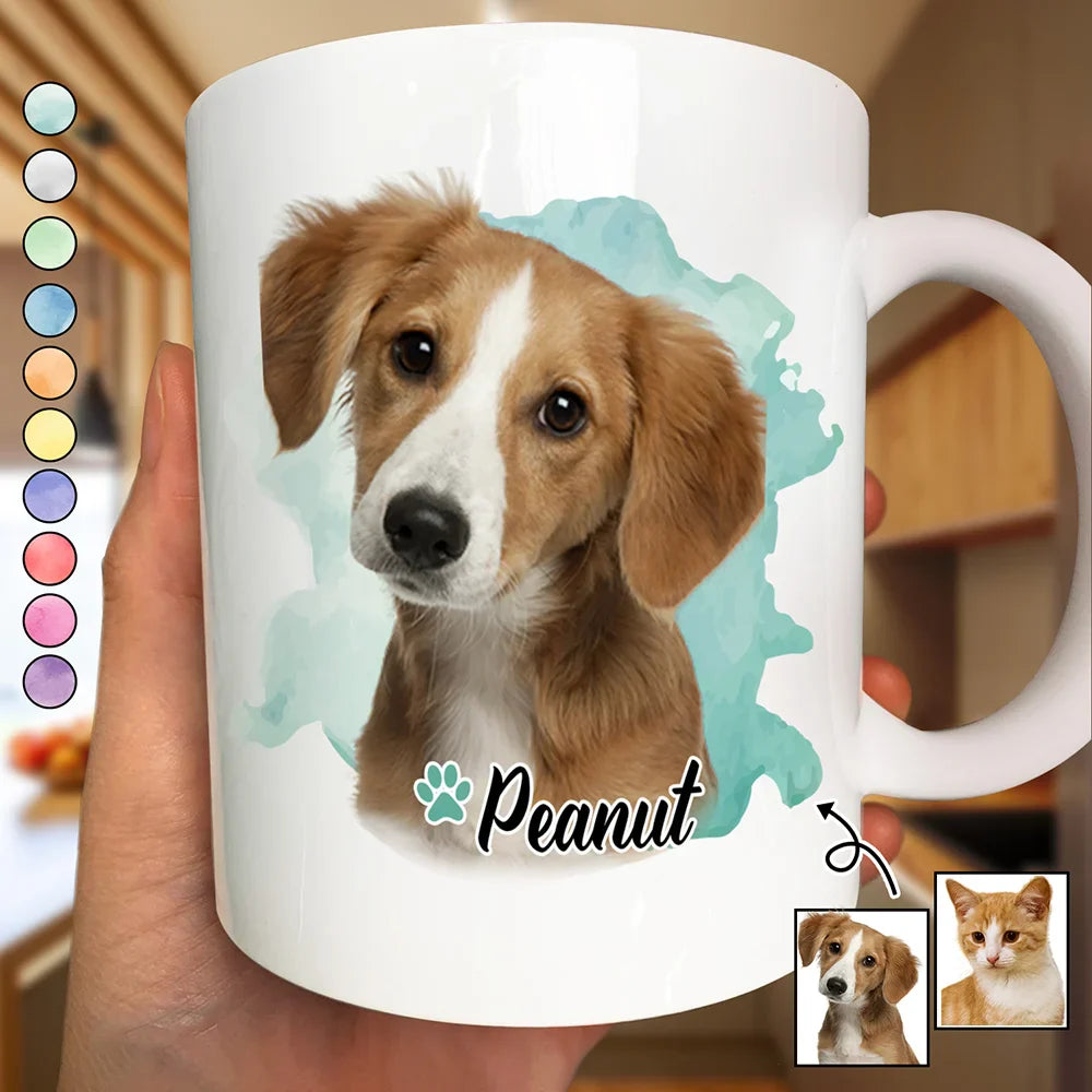 Custom Photo,Pet Lovers,Dog Lovers,Cat Lovers - Custom Photo Dog Cat Pet - Personalized Mug
