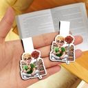 Reading,Gift For Yourself,Gift For Women,Happy - 3D Reading Girl With Birth Month Flower - Personalized Custom Shaped Magnetic Bookmark Clip