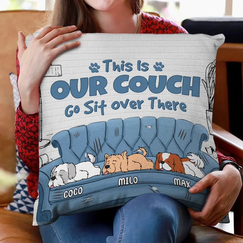 Dog Lovers - This Is Our Couch Cartoon Dog - Personalized Pillow
