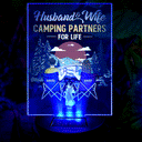 Gift For Couples, Camping, Campsite - Making Memories One Campsite At A Time Camping Couple - Personalized Solar Light