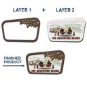 Camping, Campsite - Camping Couple The Adventure Begins - Personalized Custom Shaped Car Visor Clip