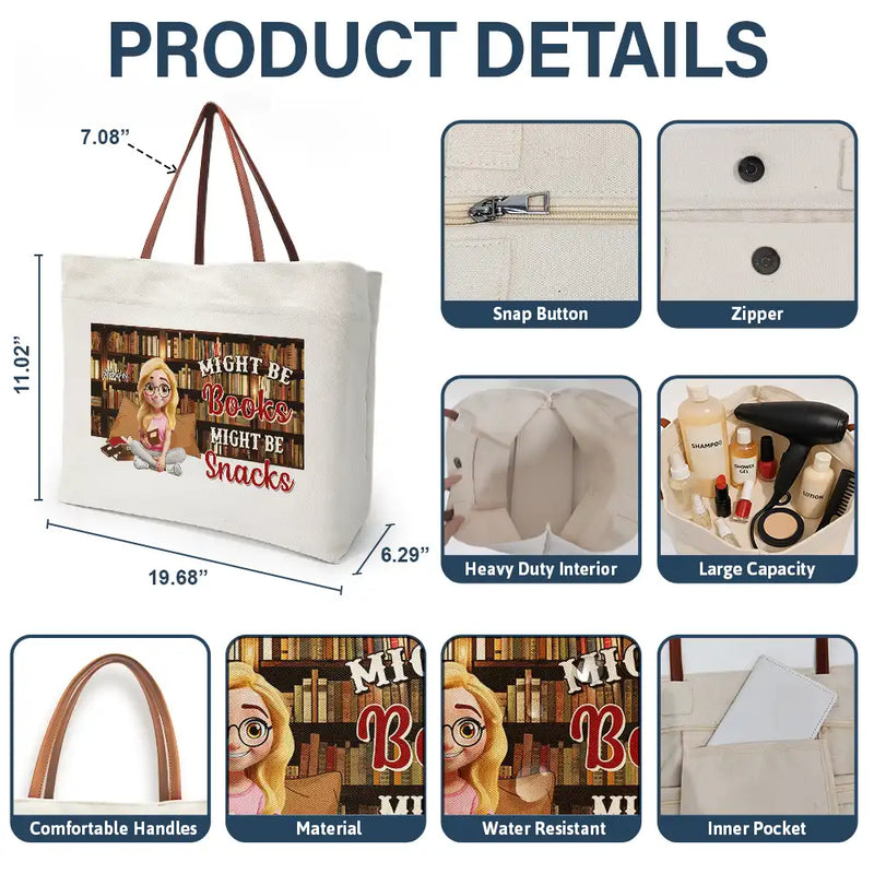 Reading,Gift For Yourself,Happy - Reading Just A Girl Who Loves Books - Personalized Leather Handle Tote Bag