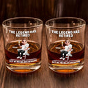 Retirement,Parents,Gift For Grandparents,Funny - Retired Not My Problem Anymore 3D Effect - Personalized Whiskey Glass