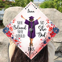 Graduation, Gift For Yourself, Happy - She Believed She Could - Personalized Graduation Cap Topper