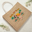 Beach, Summer, Gift For Yourself, Happy - Summer Time Just A Girl Who Loves Beach - Personalized Jute Beach Bag