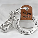 Gift For Grandpa,Gift For Father - Legend Husband Dad Papa I Just Get Better - Personalized Leather Coordinates Keychain