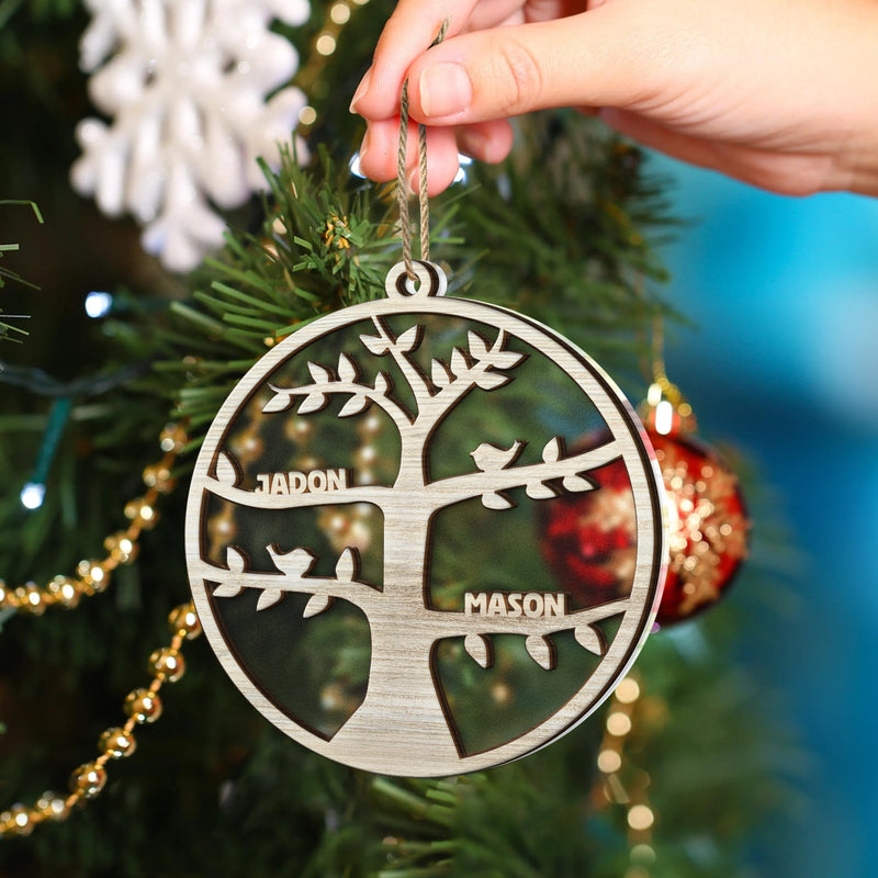 Christmas Family Tree - Personalized 2-Layered Mix Ornament