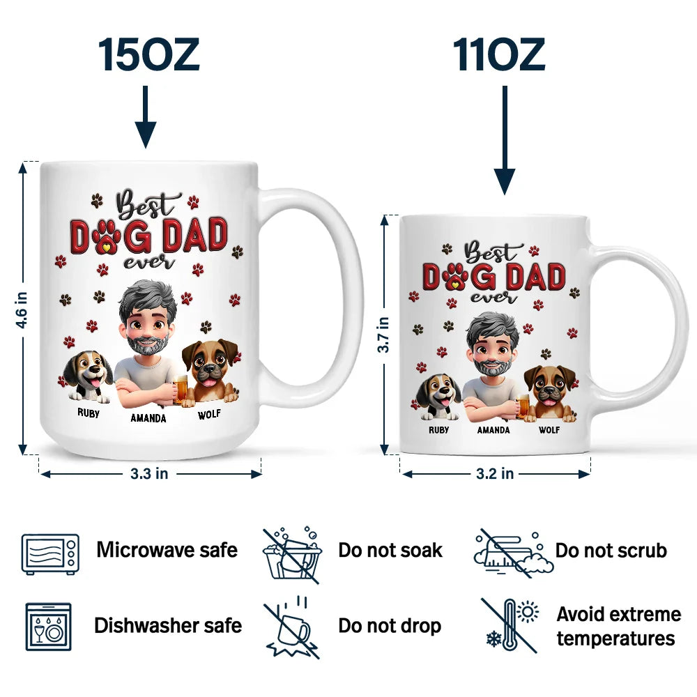 Dog Lovers,Dog Mom,Dog Dad,Pet Lovers - Best Dog Mom Dog Dad 3D - Personalized Mug