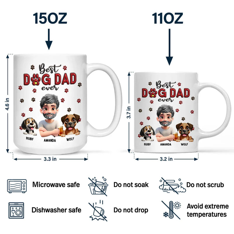 Dog Lovers,Dog Mom,Dog Dad,Pet Lovers - Best Dog Mom Dog Dad 3D - Personalized Mug