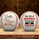 Baseball,Gift For Father,Dad - Children - We Hit A Homerun Scoring You As Our Dad Fist Punch - Personalized Baseball, Softball