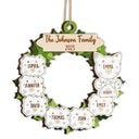 Garland Wreath Family - Christmas Gift For Family - Personalized 2-Layered Wooden Ornament