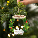 Garland Wreath Family - Christmas Gift For Family - Personalized 2-Layered Wooden Ornament