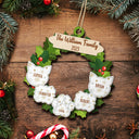 Garland Wreath Family - Christmas Gift For Family - Personalized 2-Layered Wooden Ornament