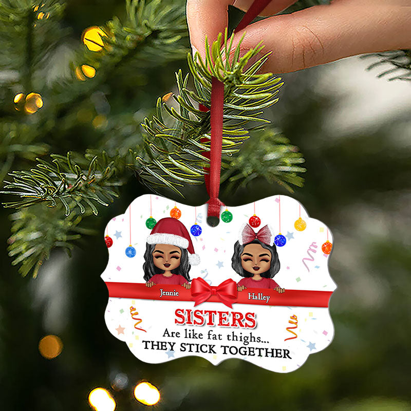 Sibling Brothers And Sisters Stick Together - Personalized Custom Aluminum Ornament