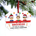 Sibling Brothers And Sisters Stick Together - Personalized Custom Aluminum Ornament