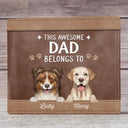 Gift For Yourself,Gift For Men,Gift For Father,Dog Lovers,Dog Dad - This Awesome Dog Dad Belongs To - Personalized Leather Wallet