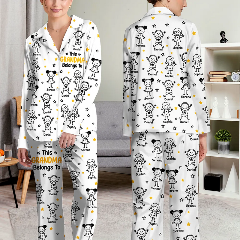 Gift For Grandparents, Gift For Grandpa, Gift For Grandma, Gift For Mother, Gift For Father, Happy, Christmas - This Grandpa Grandma Belongs To Kids Pet - Personalized Long Pajamas Set