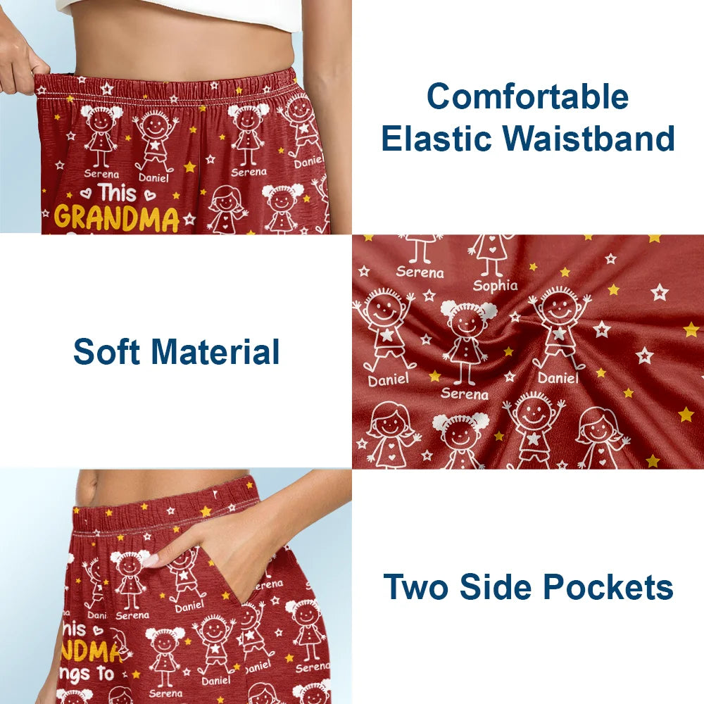 Gift For Grandparents,Gift For Grandpa,Gift For Grandma,Gift For Mother,Gift For Father,Happy,Christmas - This Grandpa Grandma Belongs To Kids Pet - Personalized Pajama Shorts