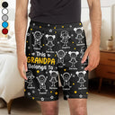 Gift For Grandparents,Gift For Grandpa,Gift For Grandma,Gift For Mother,Gift For Father,Happy,Christmas - This Grandpa Grandma Belongs To Kids Pet - Personalized Pajama Shorts