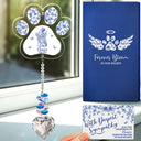 Dog Lovers,Dog Mom,Dog Dad,Pet Lovers,Pet Mom,Pet Dad,Sad - Toile De Jouy Dog Forever Bloom - Personalized Heart Crystal Suncatcher