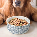 Pet Lovers,Happy - Toile De Jouy French Style - Personalized Pet Bowl