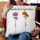 Gift For Grandma, Gift For Women, Gift For Mother - Grandma's Garden Birth Flower Bouquet - Personalized Pillow