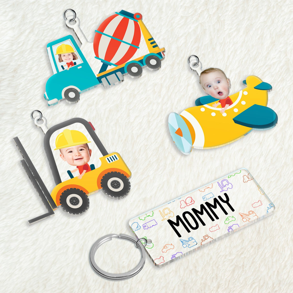 Custom Photo Nana Papa Mommy Daddy Our Grandkids - Loving Gift For Grandma, Grandparents, Mother, Father - Personalized Acrylic Tag Keychain