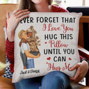 Gift For Couples, Gift For Husband, Gift For Wife, Gift For Boyfriend, Gift For Girlfriend  - Hug This Pillow Until You Can Hug Me Couples Vintage - Personalized Pillow