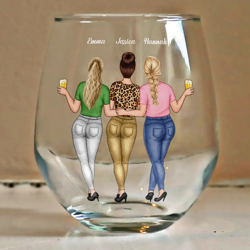 Gift For Bestie, Gifts For Colleagues - A Friend Is God's Way Of Making Sure We Never Walk Alone - Personalized Stemless Wine Glass