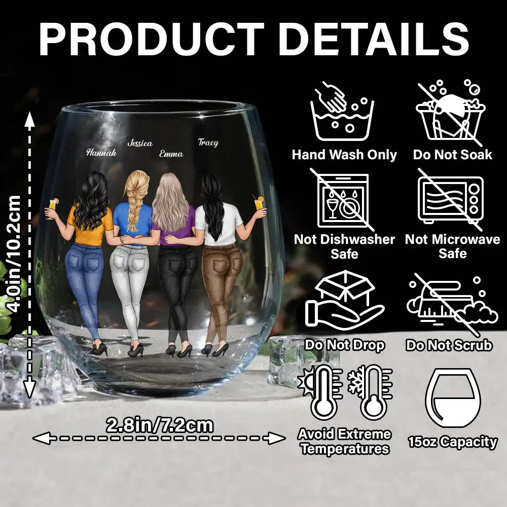 Gift For Bestie, Gifts For Colleagues - A Friend Is God's Way Of Making Sure We Never Walk Alone - Personalized Stemless Wine Glass