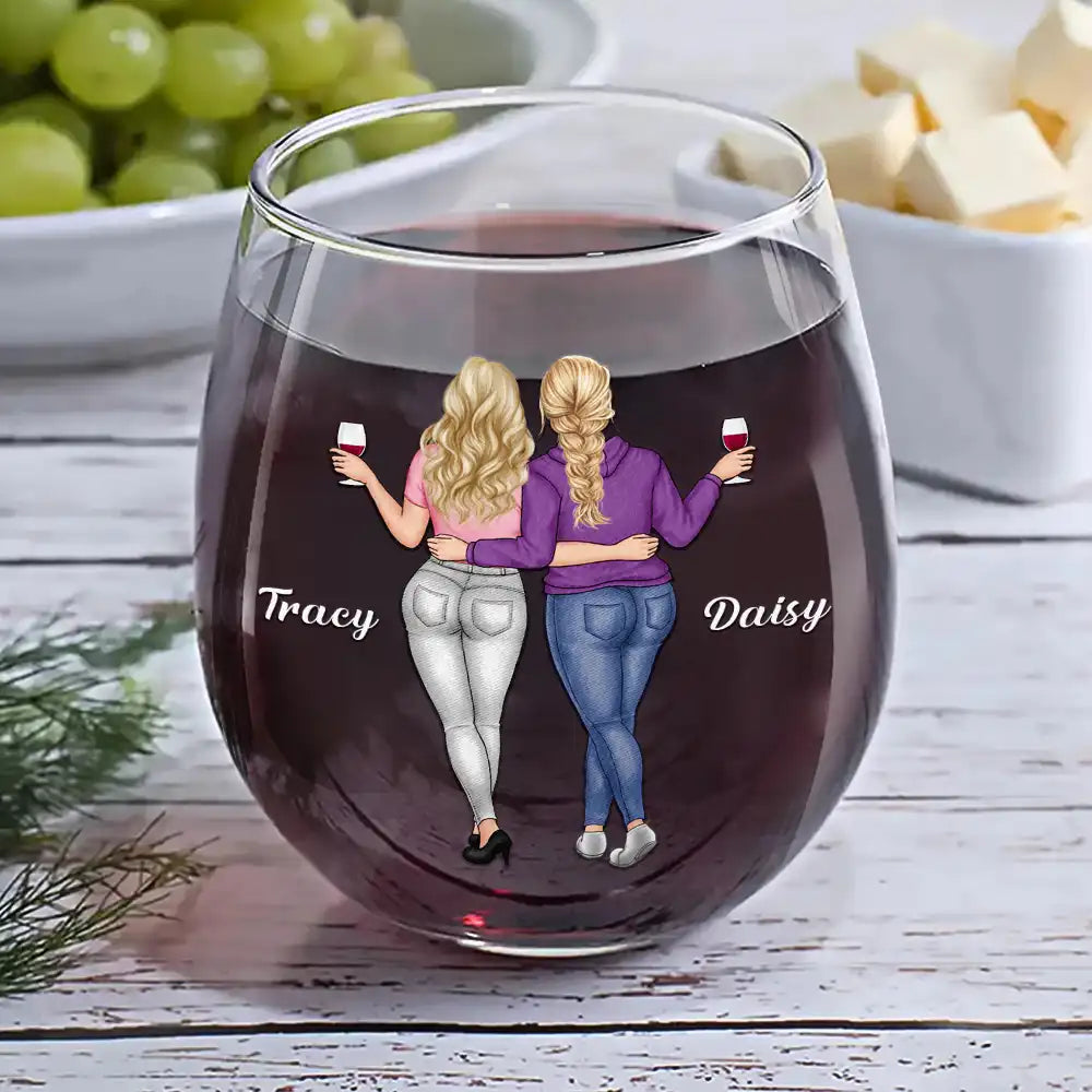 Gift For Bestie, Gifts For Colleagues - A Friend Is God's Way Of Making Sure We Never Walk Alone - Personalized Stemless Wine Glass
