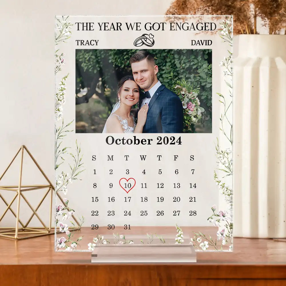 Gift For Couples - Custom Photo The Year We Became Mr & Mrs Couple - Personalized Vertical Rectangle Acrylic Plaque