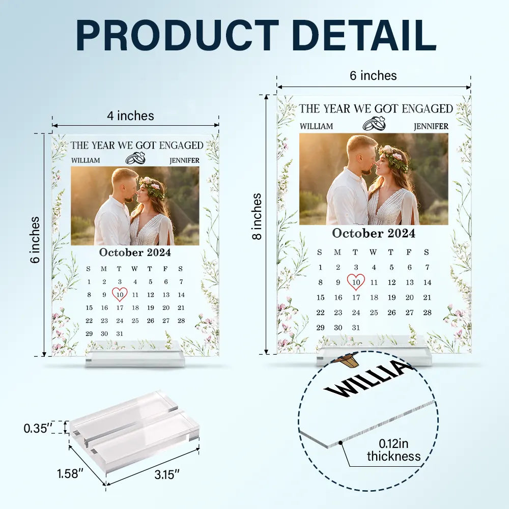 Gift For Couples - Custom Photo The Year We Became Mr & Mrs Couple - Personalized Vertical Rectangle Acrylic Plaque