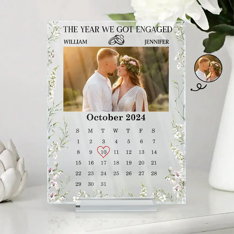 Gift For Couples - Custom Photo The Year We Became Mr & Mrs Couple - Personalized Vertical Rectangle Acrylic Plaque