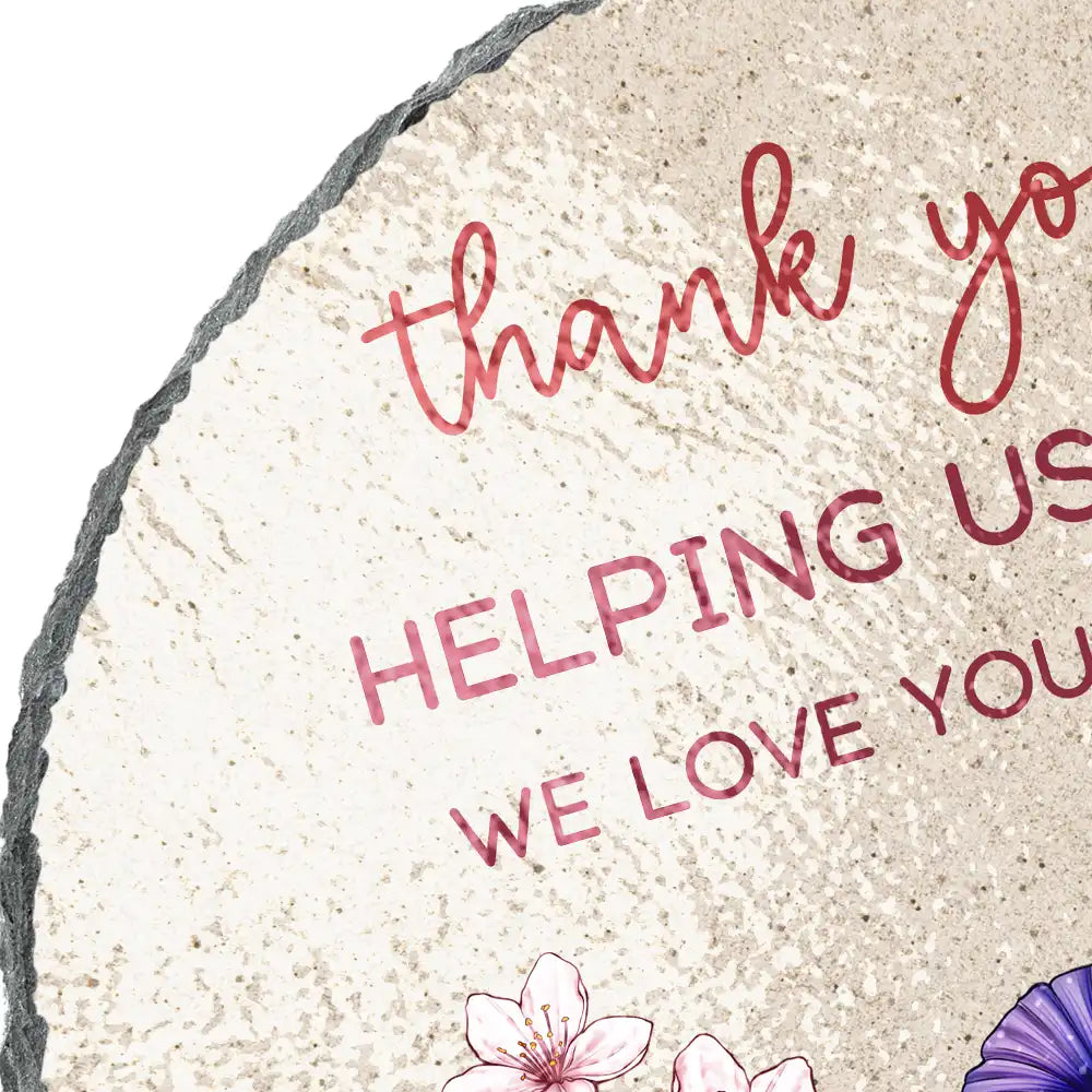 Gift For Grandma, Gift For Mother, Gift For Women - Thank You For Helping Us Bloom Grandma Mom Birth Flowers - Personalized Circle Memorial Garden Stone